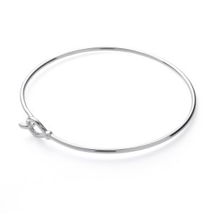 Silver hook and loop bangle with fingerprint