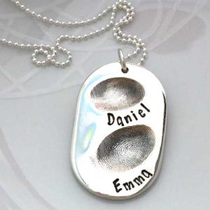 Dog Tag Fingerprint Necklace