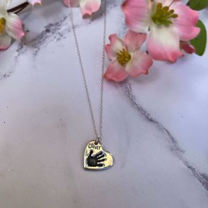 18" Inch link chain necklace with handprint/ footprint or pawprint