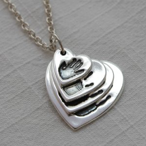 Quadruple Hand or Footprint Necklace