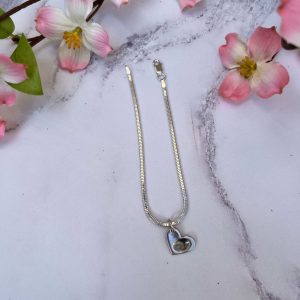 Snake chain bracelet with fingerprint charm
