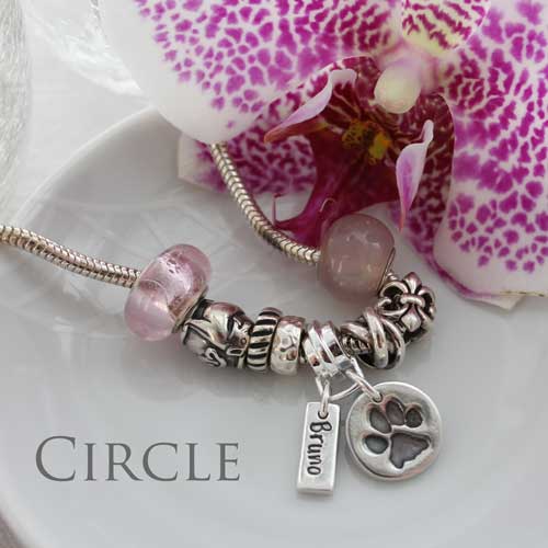 Pawprint Dainty Charm With Name Tag - Image 2